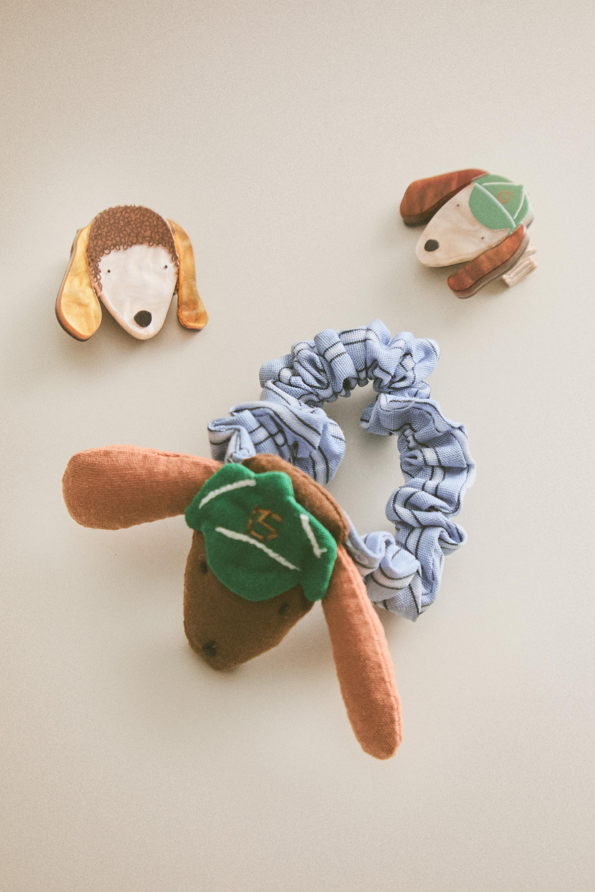 KIDS' DOG CLIPS AND HAIR TIE SET (SET OF 3)